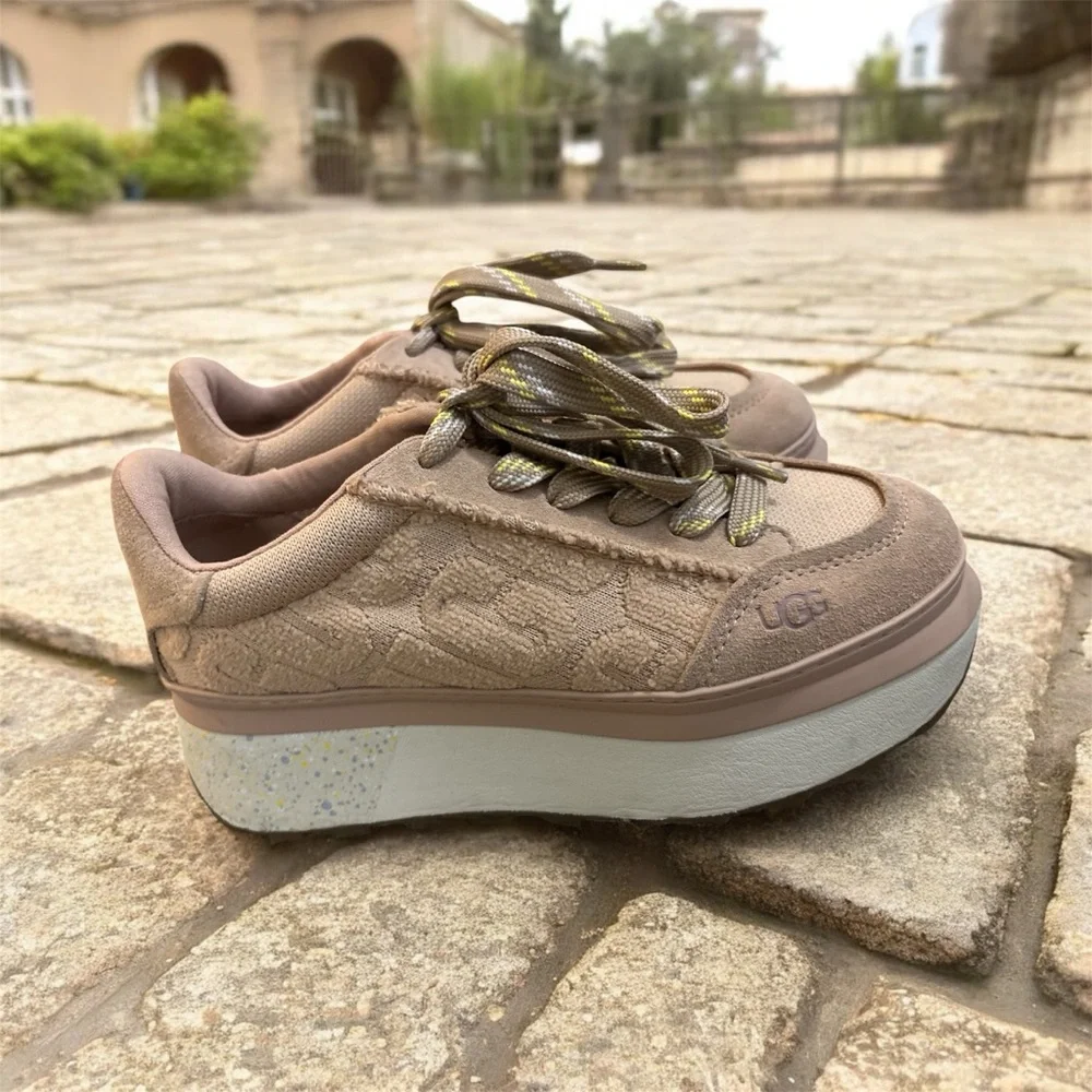 UGG Tan Sneakers with Suede Exterior and Plush Lining - Picture 6 of 7